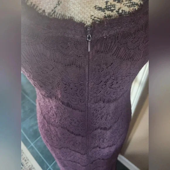 Gorgeous Sleeveless Purple Lace Dress by Betsy & Adam Sz 6 - Picture 6 of 12
